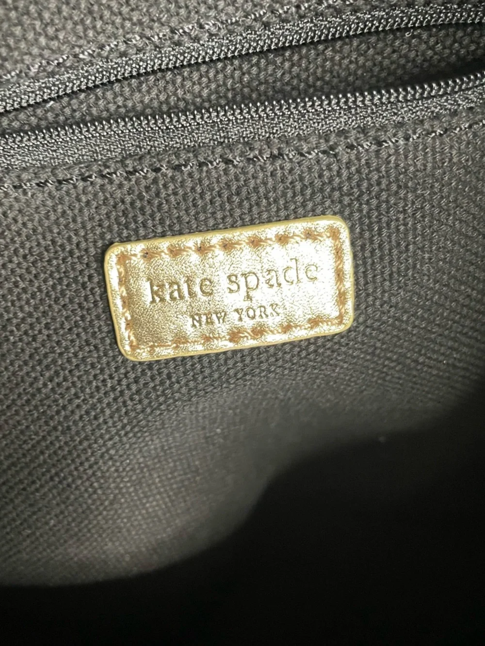 Kate Spade Bon Mot Zebra Print Canvas Shopper Tote Bag w/ Metallic Gold Handles - Picture 7 of 7